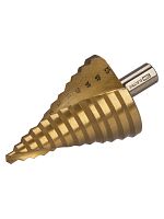 Сверло по металлу ступенчатое, 6-52 мм, 12 ступеней, нитрид., HSS, цилиндр. хв., Рубин TDM | код SQ1090-0723 | TDM