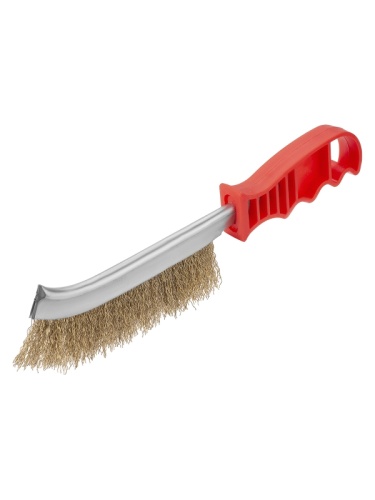 Щетка ручная, металлическая с пластик. рукояткой, латуниров. витая проволока d 0,3 мм, Гранит, TDM | код SQ1096-0101 | TDM Щетка ручная, металлическая с пластик. рукояткой, латуниров. витая проволока d 0,3 мм, Гранит, TDM | код SQ1096-0101 | TDM