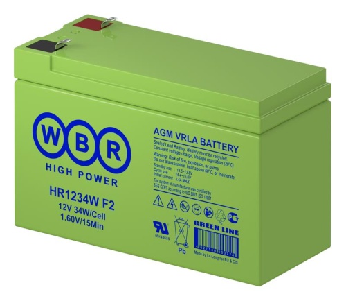 Аккумулятор 12В 9А.ч | код HR1234W F2 WBR | WBR