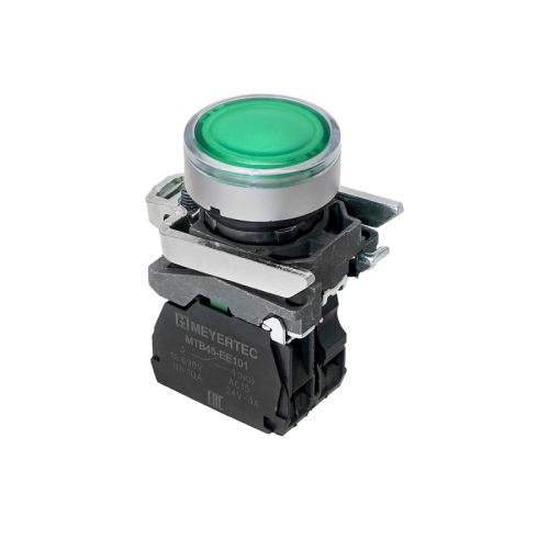 Кнопка зеленая с подсветкой, 1NO, 220V AC/DC, IP65, металл MTB4-BW33713 | код 137160 | MEYERTEC Кнопка зеленая с подсветкой, 1NO, 220V AC/DC, IP65, металл MTB4-BW33713 | код 137160 | MEYERTEC