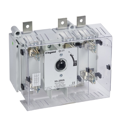 Выключатель-разъединитель SPX-D - 250 A - с предохранителями типа 1 - для кабельных наконечников или плоских шин - 3П | код 605101 | Legrand