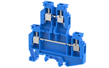Клемма проходная винтовая 4 мм2, двухуровневая, на 4 подключения, синяя KUDD4N(B) | код 1103390001 | Elmex