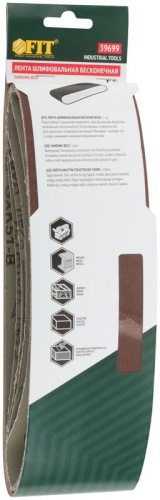 Лента шлифовальная бесконечные водостойкие на тканевой основе (уп.5шт) 75х533мм Р 240 FIT 39699 фото 3
