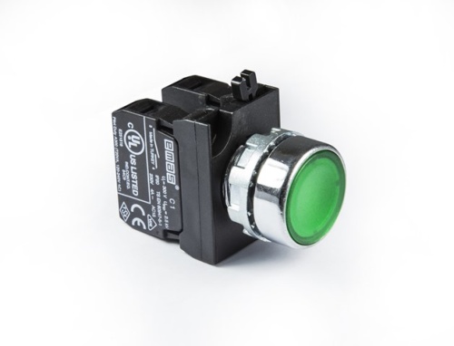 Кнопка нажимная круглая зеленая (2НО), CM101DY | код CM101DY | EMAS Кнопка нажимная круглая зеленая (2НО), CM101DY | код CM101DY | EMAS