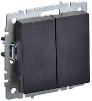 BRITE Выключатель 2-клавишный 10А ВС10-2-0-БрЧ черный | код BR-V20-0-10-K02 | IEK