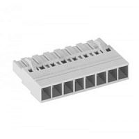 Розеточный разъем, на кабель, прямой, шаг 5,00 мм, 8 полюсов, номинальное сечение: 2,5 мм кв., обжимная фиксация провода, поставляется без контактов, 400V, 12А, без маркировки, цвет: серый, серия 8113 BK | код 01.060.3853.0 | Wieland