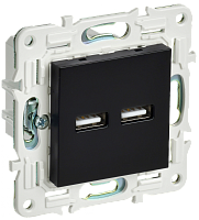 SKANDY Роз. USB A+A 3,1А SK-R15Bl черн. IEK | код SK-U21-D31-K02 | IEK