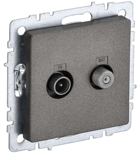 BRITE Розетка двойная TV+SAT РТВ/РСп12-БрТБ темная бронза | код BR-AF20-O-K45 | IEK