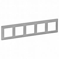 Рамка 5 постов VALENA LIFE, алюминий | код. 754135 | Legrand