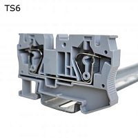 Клемма пружинная проходная 2 контакта 6 мм2, серая | код TS6 | ПРОВЕНТО