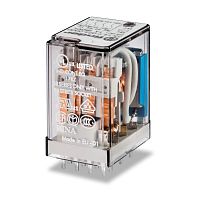 Миниатюрное универсальное электромеханическое реле, монтаж на печатную плату, 4CO 7A, контакты AgNi, катушка 110В АC, влагозащита RTIII, опции: нет | код 551481100001 | FINDER