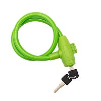 Тросовый замок взломостойкий для велосипедов и колясок с ключом 65 см зеленый | код 79-0363 | ЧЕТЫРЕ СЕЗОНА