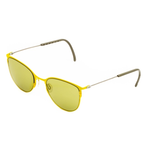 Желтые солнцезащитные очки из титана с оливковыми линзами. Модель 04 | код TCSDTM53010004 | DKC