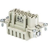 Розеточная контактная вставка REVOS, Size 10, пружинная фиксация, 10 полюсов + РЕ, 500 V, 16 A, материал контактов: медный сплав, покрытие контактов: серебро | код 70.500.1053.0 | Wieland