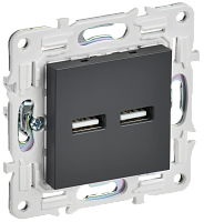 SKANDY Роз. USB A+A 3,1А SK-R15T титан IEK | код SK-U21-D31-K48 | IEK