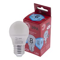 Лампа светодиодная P45-8W-840-E27 R (диод шар 8Вт нейтр. E27) (10/100/3600) | код Б0049645 | Эра