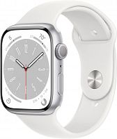 Смарт-часы Apple Watch Series 8 А2771 45мм OLED корп.серебристый рем.белый разм.брасл.:M/L (MP6Q3LL/A) | код 1905880 | APPLE