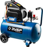 Компрессор поршневой Зубр Профессионал ЗКПМ-240-50-1.5 масляный 240л/мин 50л 1500Вт синий/черный | код 1201662 | ЗУБР