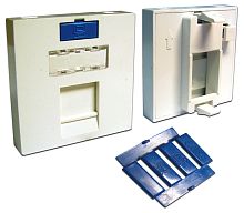 Вставка 45x45 на 1 кейстоун, со шторкой, маркировкой и иконкой, белая | код LAN-SIP-23M-WH | LANMASTER