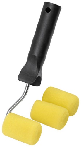 Валик поролоновый с ручкой "мини" 50мм+2 сменных ролика желт. FIT 02830 фото 3 Валик поролоновый с ручкой "мини" 50мм+2 сменных ролика желт. FIT 02830 фото 3