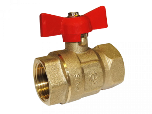 Кран шаровой Ду15 Ру16 ВВ полнопроходной бабочка, латунный | код 103212 | Галлоп