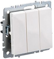 BRITE Выключатель 3-клавишный 10А ВС10-3-0-БрБ белый | код BR-V30-0-10-K01 | IEK