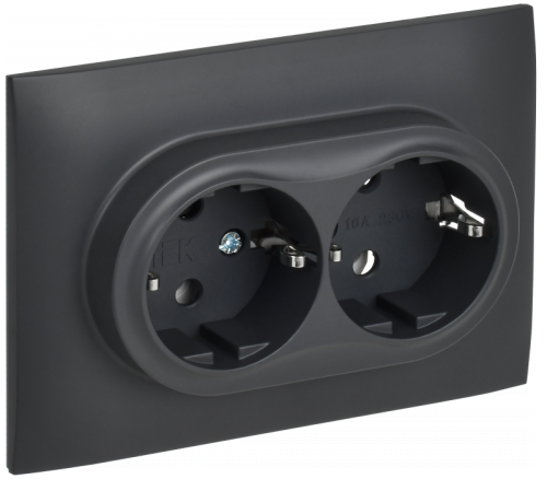 SKANDY Роз. 2-я с з/к без з/ш 16А сб. SK-R08T титан IEK | код SK-R21-16-K48-F | IEK