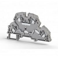 318 229, Клеммник 2-х ярусный пружинный, 4 мм.кв., с диодом, (серый), YBK4-2FD-B | код 0.0.0.3.18229 | KLEMSAN