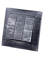 Выключатель 3-х кл. 10А старинное серебро Лама TDM | код SQ1815-0645 | TDM