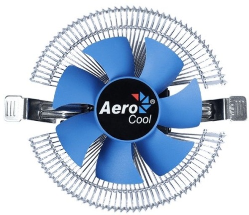 Устройство охлаждения(кулер) Aerocool Verkho I Soc-1151/1200 черный/синий 4-pin 12-30dB Al 90W 190gr Ret | код 1052944 | AEROCOOL