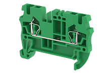 Клемма проходная пружинная 2,5 мм2, на 2 подключения, зеленая SQ2.5-GREEN | код 2102010003 | Elmex