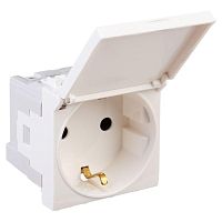 Розетка AVANTI, в кабель-канал монтаж, с крышкой, со шторками, белый | код. 4400012 | DKC