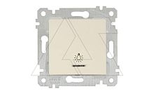 Rita - Выключатель кнопочный с подсветкой, символ - лампа, пруж. зажимы, сл.кость | код 2200-417-0102 | Mutlusan