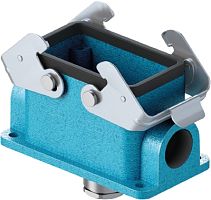 Закрытое основание взрывозащищенного разъема REVOS Ex, Size 10, 1 кабельный ввод IP54 M20x1,5, с нижним расположением, с двумя металлическими защелками, с уплотнителем, материал корпуса: цинковый сплав | код 70.333.1036.0 | Wieland