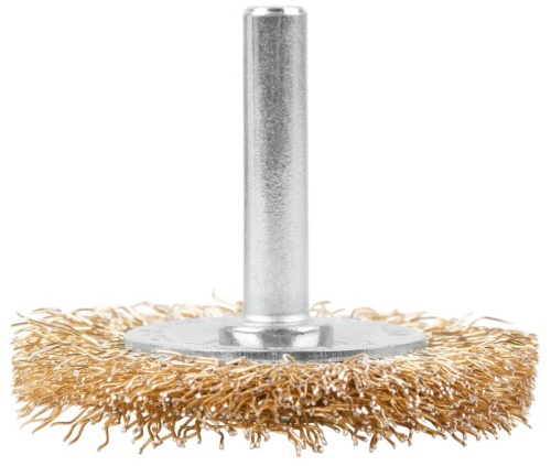 Щетка для дрели, Плоская, латунированная витая проволока 0,3 мм, 50 мм, блистер, Profi | код 82-914 | FIT