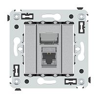 Компьютерная розетка RJ-45 в стену, кат.5e одинарная экранированная, Avanti,Закаленная сталь | код 4404363 | DKC