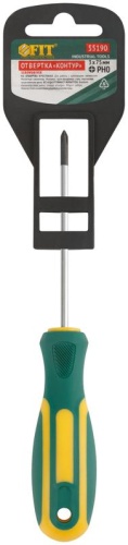 Отвертка ''Контур'', CrV сталь, прорезиненная ручка 3х75 мм РН0 | код 55190 | FIT фото 3