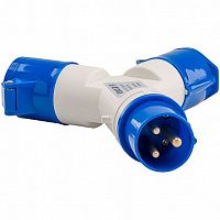 Адаптер силовой двухлучевой 1012-16А-6h-220AC-2P+PE-IP44 | код. 235595 | КЭАЗ