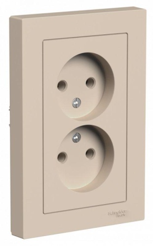 Розетка 2-м. AtlasDesign 16А без заземл. в сборе песочн. | код. ATN001220 | Systeme Electric Розетка 2-м. AtlasDesign 16А без заземл. в сборе песочн. | код. ATN001220 | Systeme Electric