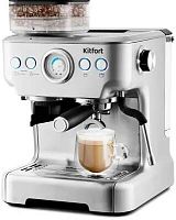 Кофеварка рожковая Kitfort КТ-755 1620Вт серебристый | код 1466238 | KITFORT