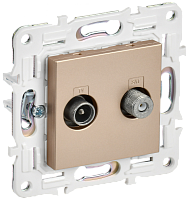 SKANDY Роз. двойная TV+SAT SK-A13Sa песоч. IEK | код SK-AF20-O-K98 | IEK