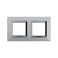 Рамка из металла, Avanti, светло-серебристая, 2 поста (4 мод.) | код 4404854 | DKC