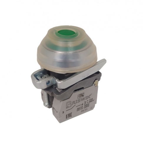 Выключатель Briswik КЕ 081/5м -С зеленый 0но+1нз Цилиндр с наружным -С протектором -С IP66 УХЛ2 10А | код aT-DB-3Ai-0312 | Briswik