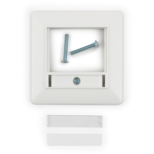 Рамка для розетки квадратная 80x80 евро белая с металл.прокладкой | код NCA-FWP-A | Cablexpert