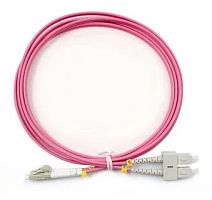 Патч-корд оптический LANMASTER, дуплексный, LC/PC-SС/PC, OM4, LSZH, 10 м | код LAN-2LC-2SC/OM4-10 | LANMASTER