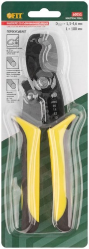 Кабелерез CrV со съемником изоляции 1.3-4.6 мм 180 мм | код 60051 | FIT фото 3