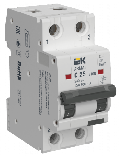 ARMAT АВДТ B10N 2P C25 300мА тип AC IEK | код AR-B10N-2-C025C300 | IEK ARMAT АВДТ B10N 2P C25 300мА тип AC IEK | код AR-B10N-2-C025C300 | IEK