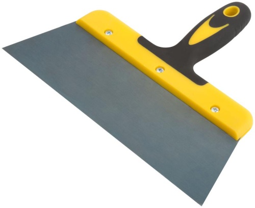 Шпатель фасадный "Мастер" пружинная колоризованная сталь двухкомпонентн. ручка плоский 250мм FIT 06463