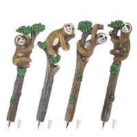 Ручка фигурная ЛЕНИВЦЫ, СИНЯЯ, 4 дизайна ассорти, 0,5 мм, дисплей, BRAUBERG, 142762 | код 142762 | BRAUBERG