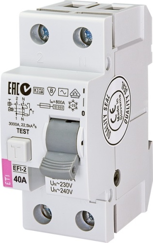 Реле дифференциальное (УЗО) EFI-2 40/0,03 тип AC (10kA) | код 002062123 | ETI Реле дифференциальное (УЗО) EFI-2 40/0,03 тип AC (10kA) | код 002062123 | ETI